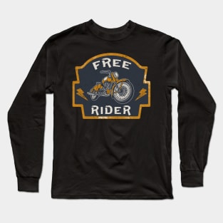 Free Rider Motorcycle Biker Vintage Long Sleeve T-Shirt